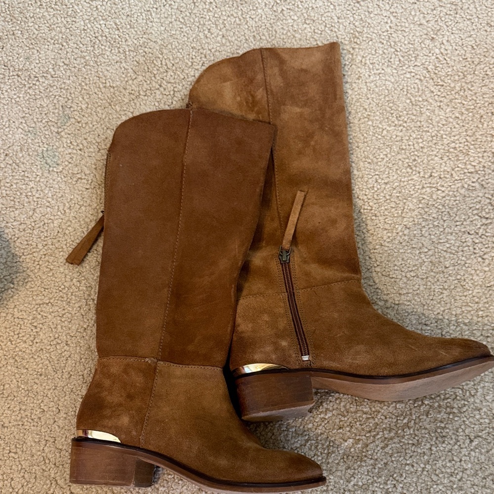 Naughty Monkey Tan Suede Heeled Boots